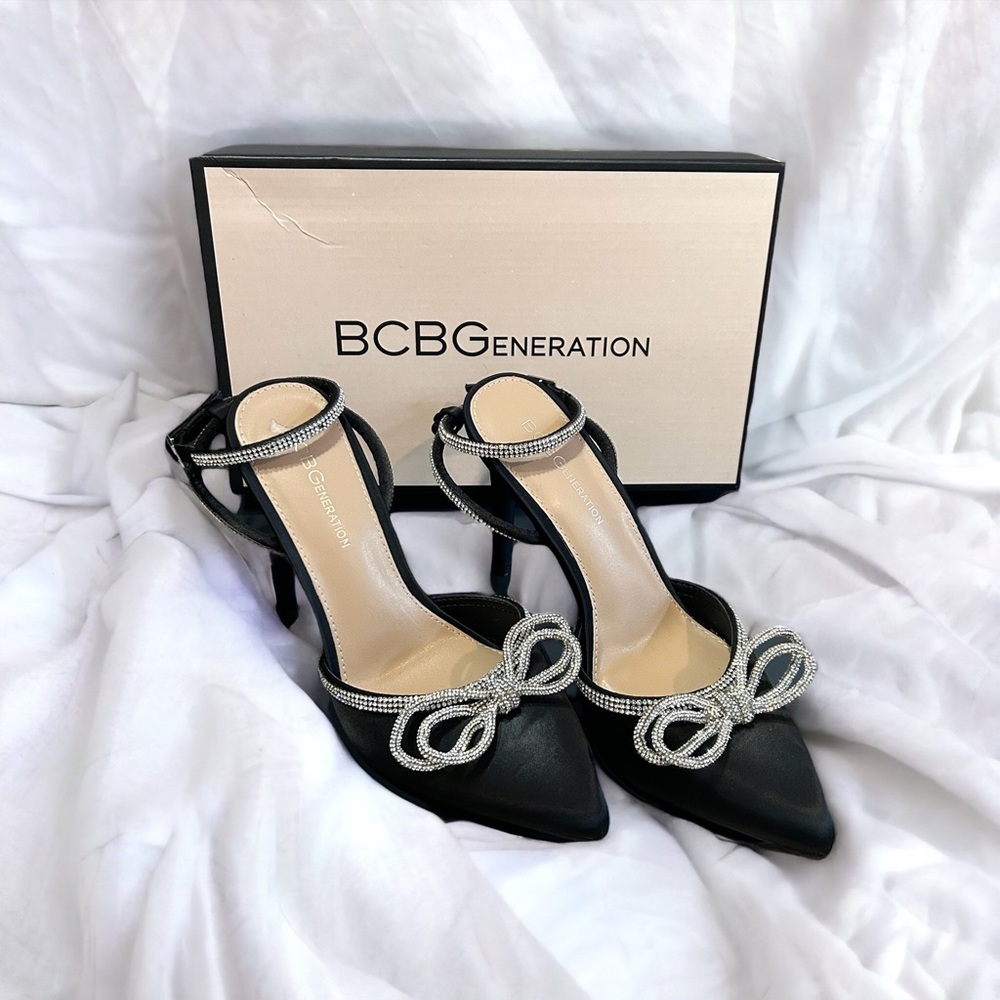 Rhinestone Bow Heels